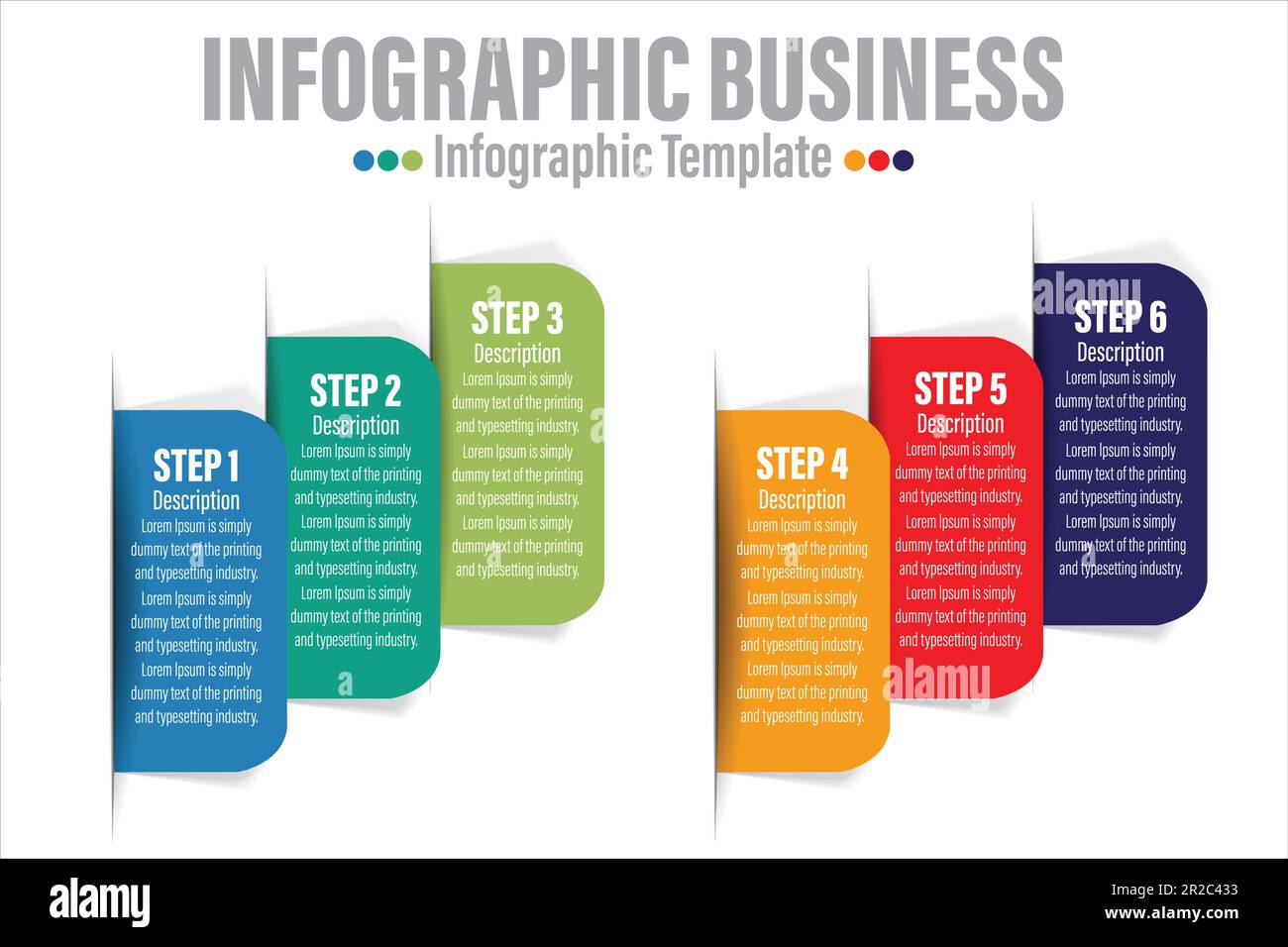 6 étapes, 6 option forme géométrique avec étapes, options, processus ou flux de travail.Visualisation des données métier. Modèle d'infographie de l'étape créative pour le présent Illustration de Vecteur