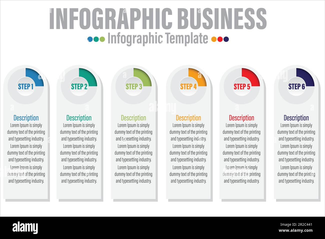 Processus de modèle d'infographie d'entreprise avec géométrie simple carré, rectangle, cercle, triangle, courbes dans modèle de conception à plat avec icônes de ligne mince an Illustration de Vecteur