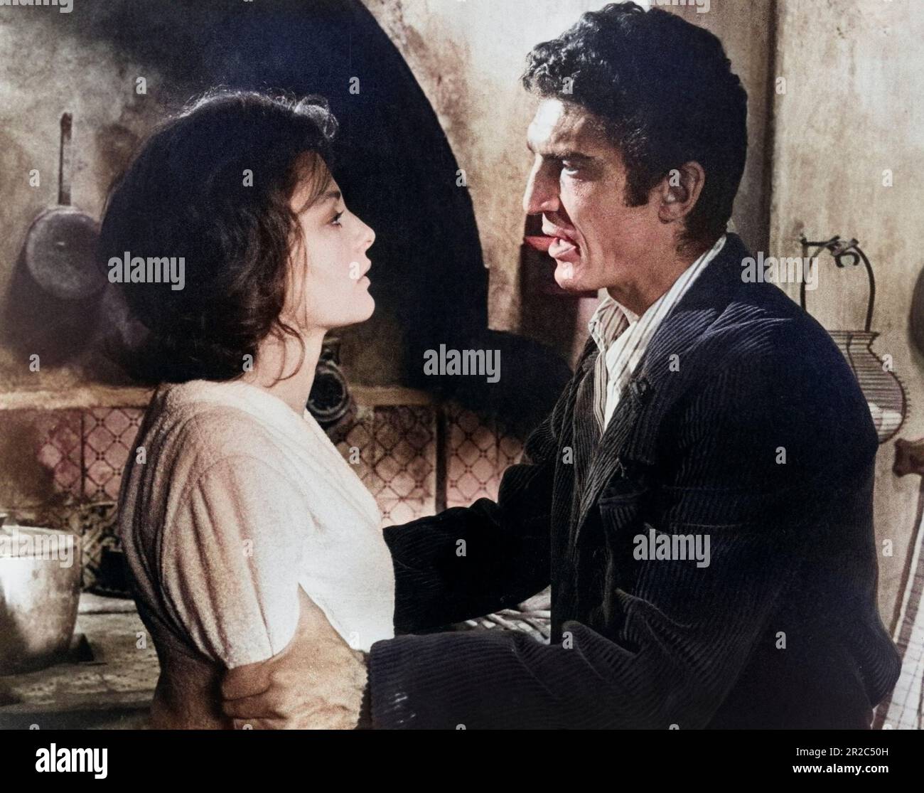 Virna Lisi, Sergio Franchi, sur le film, "le secret de Santa Vittoria", United Artists, 1969 Banque D'Images