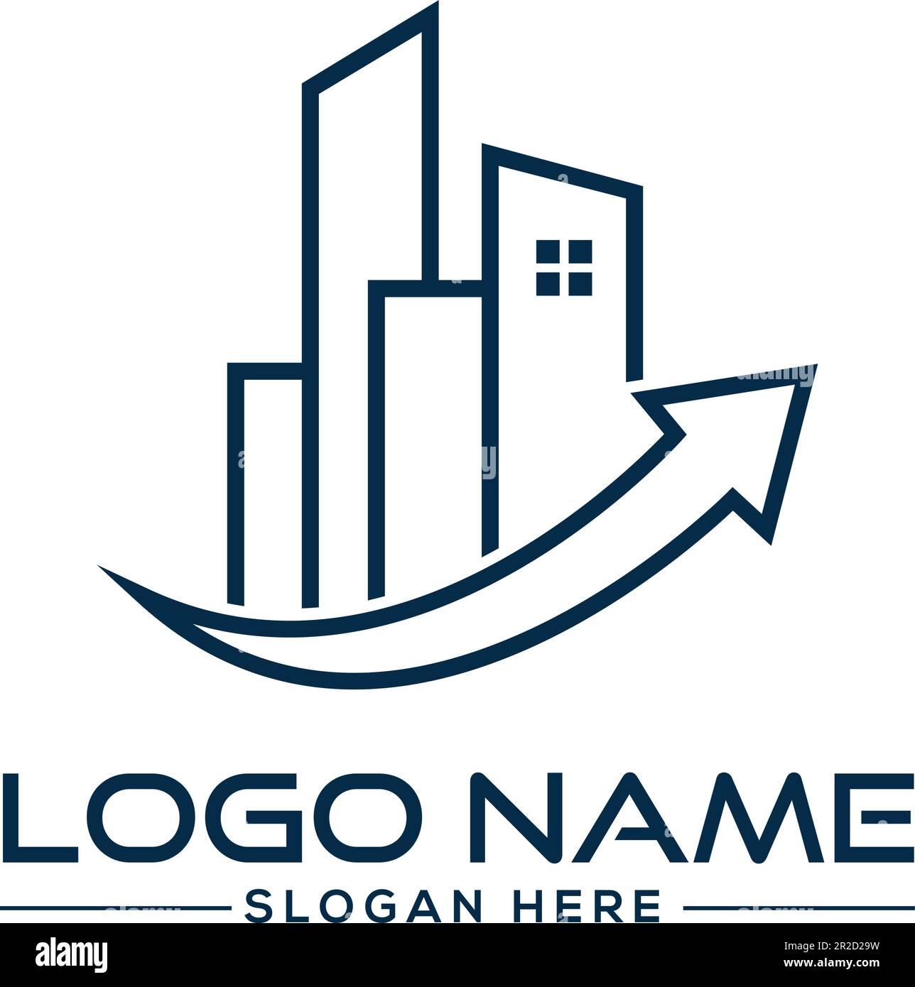 Développement immobilier design minimaliste de logo. Illustration de Vecteur