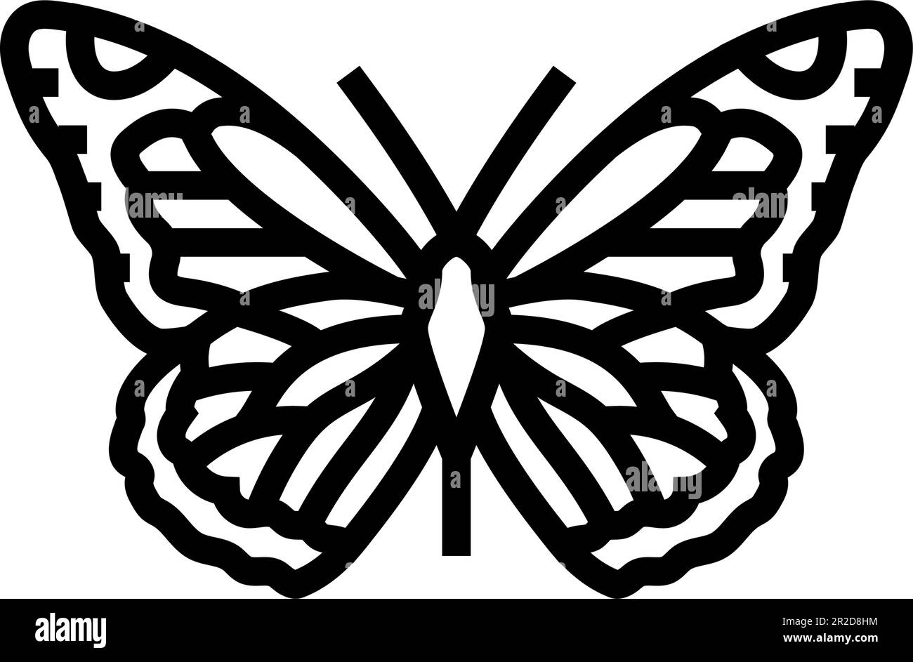 illustration vectorielle de l'icône de la ligne d'été monarch Illustration de Vecteur