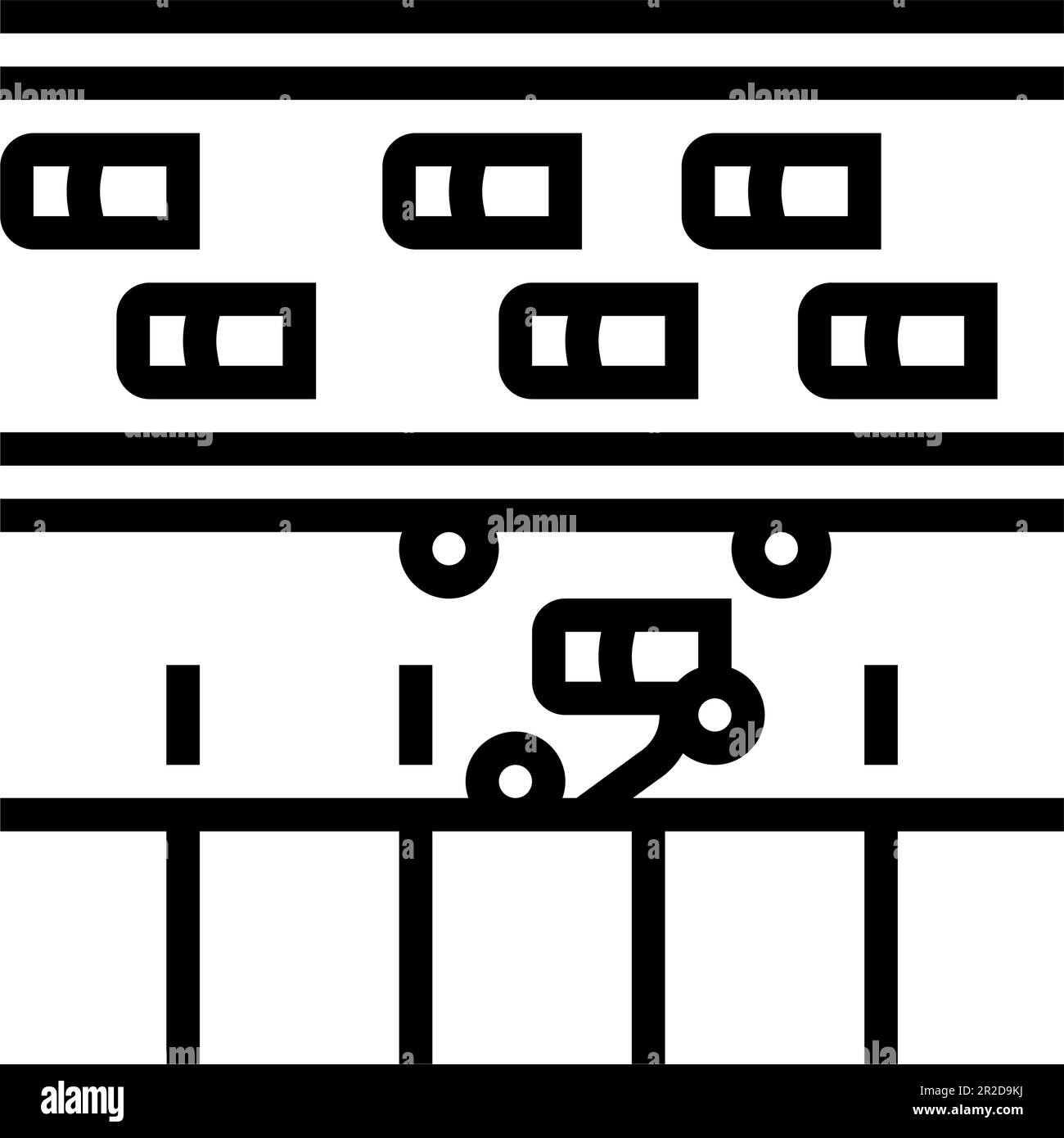 illustration vectorielle de l'icône de vitesse automatique du véhicule sur la voie de la fosse Illustration de Vecteur