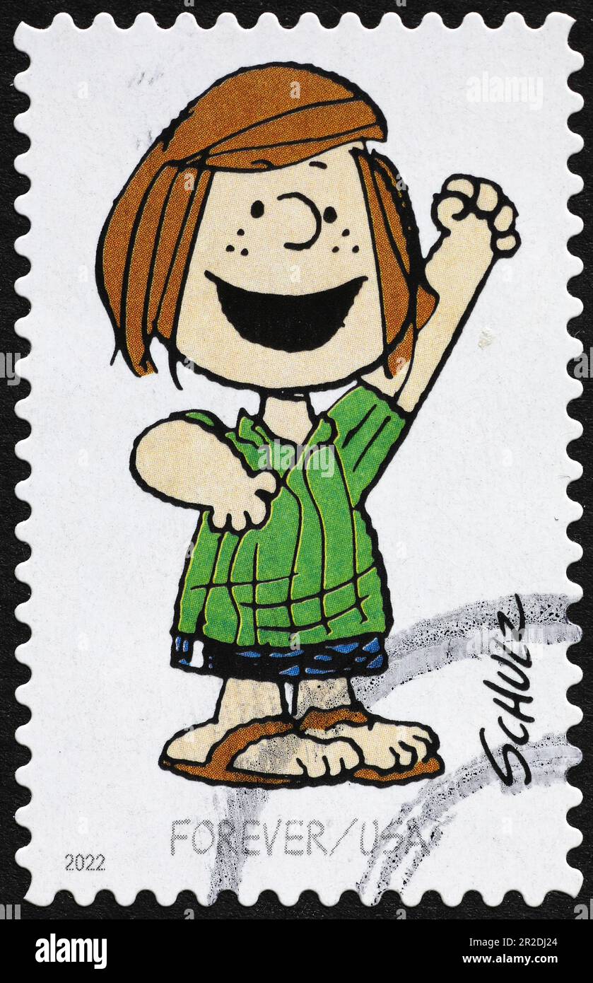 Patty de menthe poivrée, caractère de arachides sur timbre-poste Banque D'Images