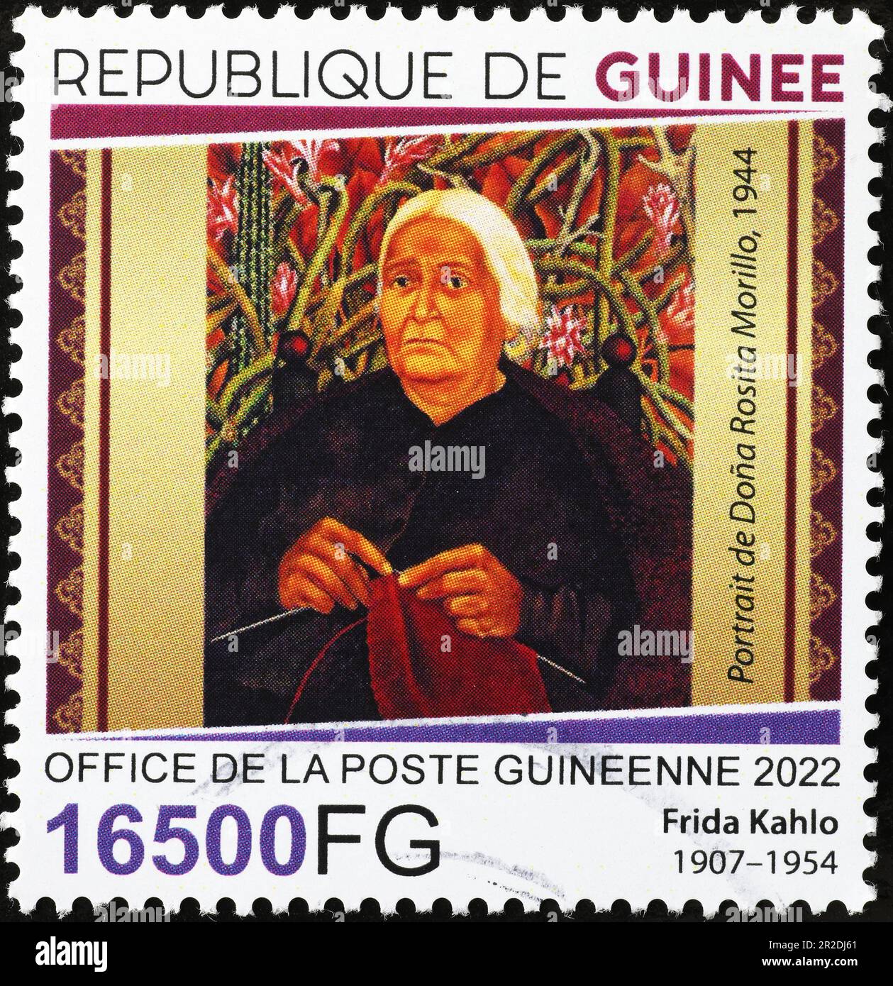 Portrait de Dona Rosita Morillo par Frida Kahlo sur le timbre Banque D'Images