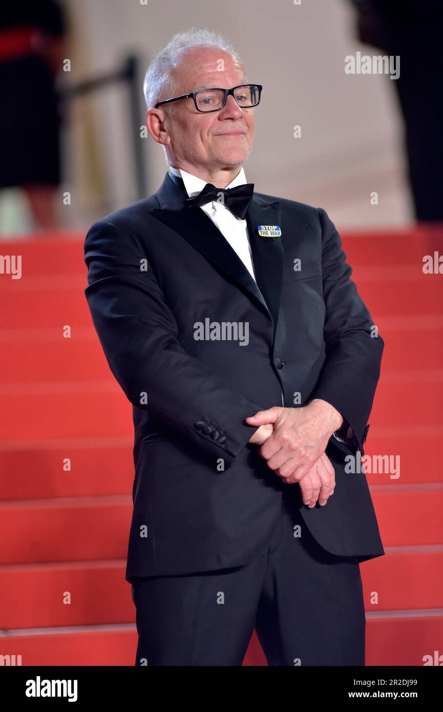 Cannes, France. 18th mai 2023. CANNES, FRANCE - 18 MAI : Thierry Frémaux assiste au tapis rouge des mouches noires lors du festival annuel de Cannes 76th au Palais des Festivals sur 18 mai 2023 à Cannes, France. Credit: dpa/Alay Live News Banque D'Images