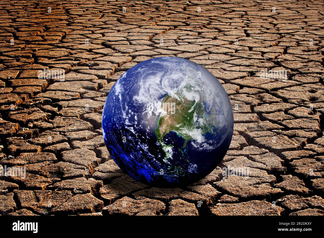 planète terre sur sol sec, changement de clomate et réchauffement de la planète Banque D'Images