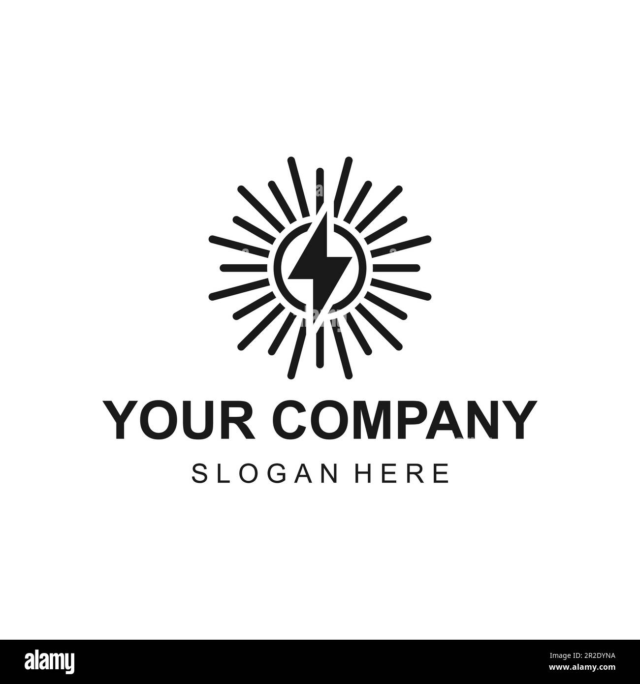 Design vectoriel du logo du logo thunder and shine de luxe et élégant Illustration de Vecteur