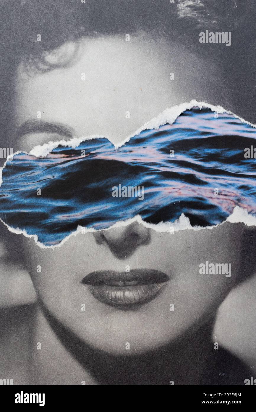 Londres, Royaume-Uni. 13 mai 2023. Photographie d'un collage de style surréaliste taillé à la main, réalisé par Katie Collins. Crédit : Katie Collins/Alay Live News Banque D'Images