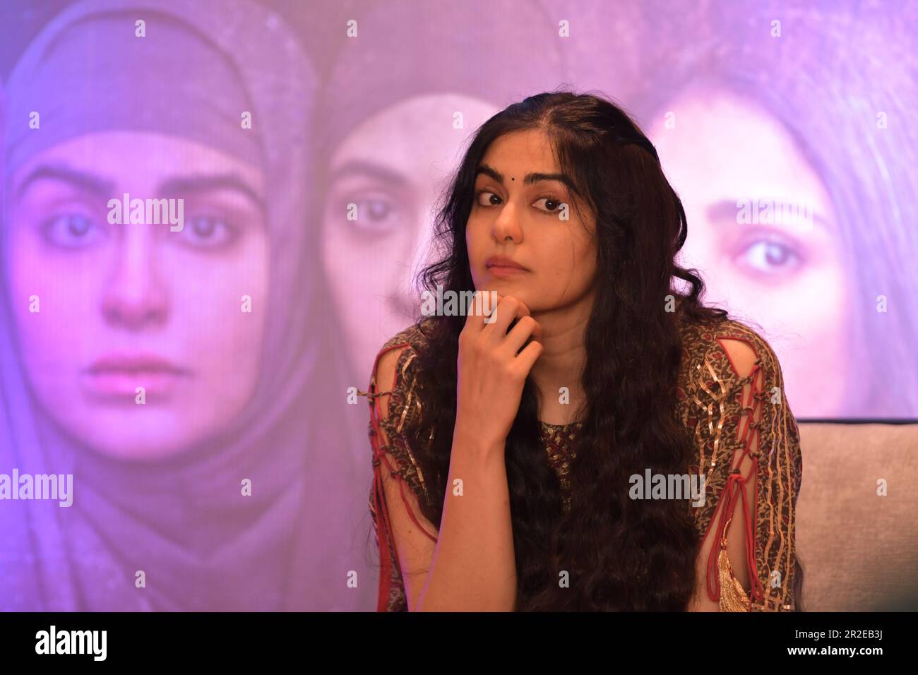 Kolkata, Inde. 19th mai 2023. L'actrice indienne Adah Sharma assiste à une conférence de presse sur leur film "l'histoire de Kerala" à Kolkata un jour après que la Cour suprême a levée toute l'interdiction sur le film. Crédit : SOPA Images Limited/Alamy Live News Banque D'Images