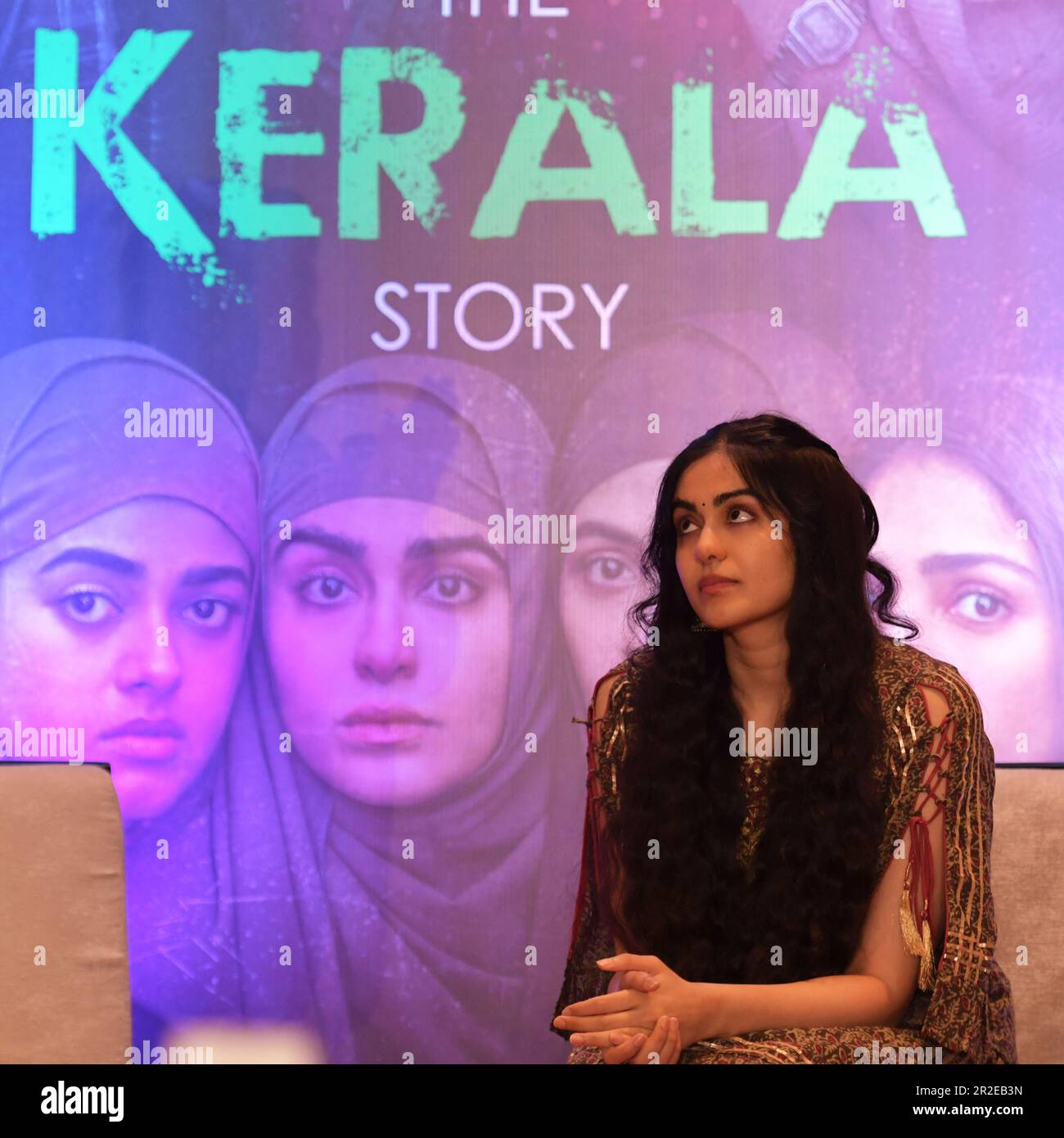 Kolkata, Inde. 19th mai 2023. L'actrice indienne Adah Sharma assiste à une conférence de presse sur leur film "l'histoire de Kerala" à Kolkata un jour après que la Cour suprême a levée toute l'interdiction sur le film. Crédit : SOPA Images Limited/Alamy Live News Banque D'Images