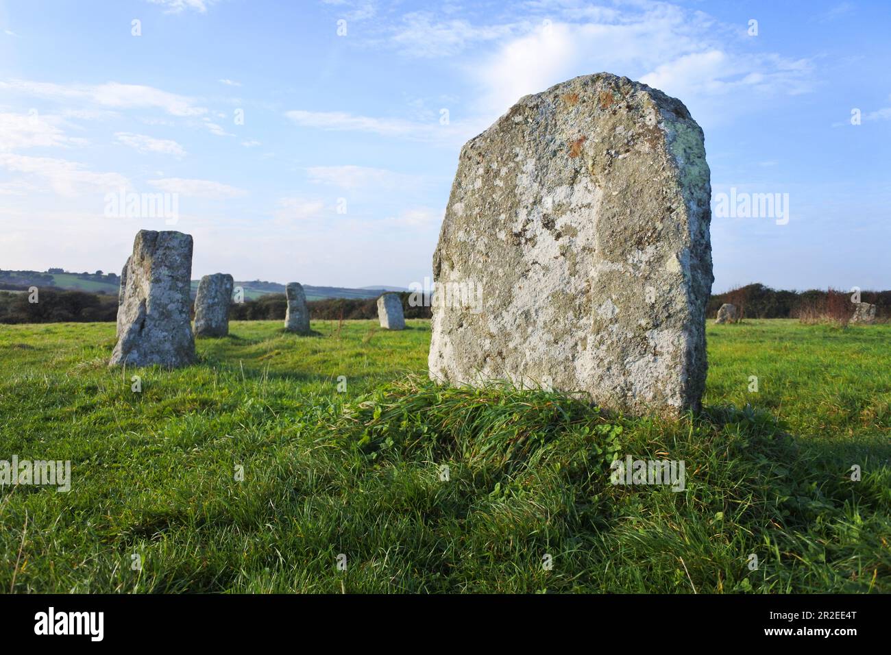 Merry Maidens Stone Circle, Penwith, West Cornwall, Royaume-Uni - John Gollop Banque D'Images