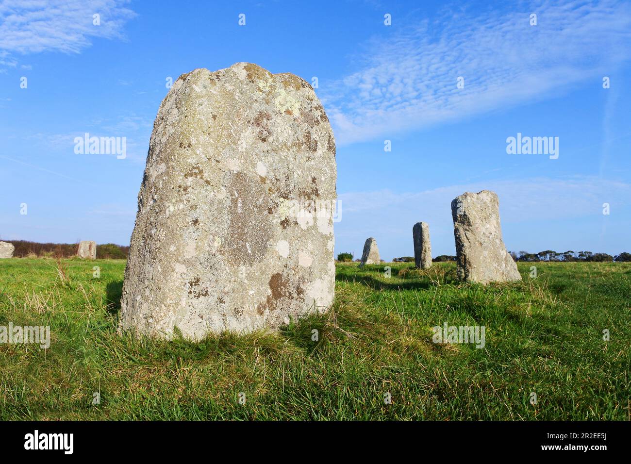 Merry Maidens Stone Circle, Penwith, West Cornwall, Royaume-Uni - John Gollop Banque D'Images