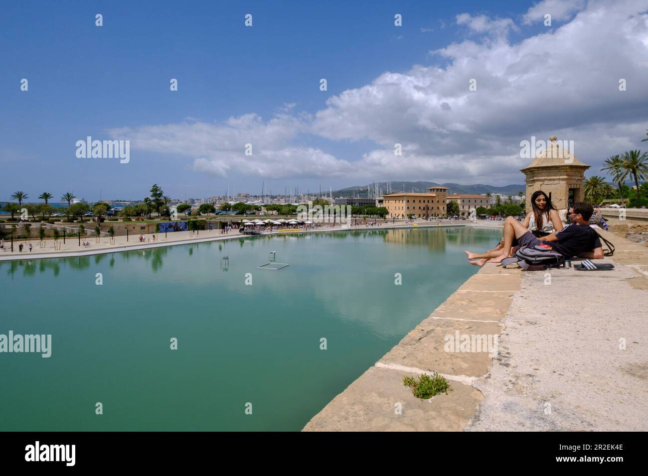 Promenade Dalt Murada, sur le mur Renaissance de Palma de Majorque, Majorque, Iles Baléares, Espagne Banque D'Images