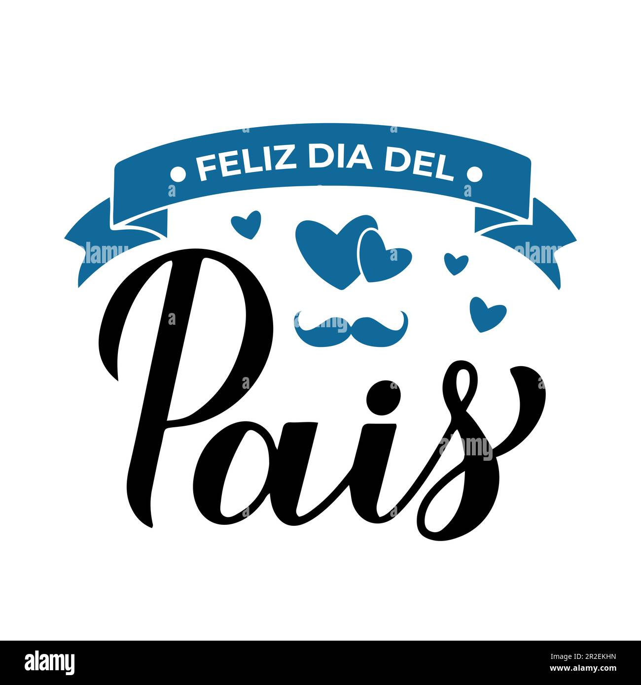 Feliz Dia dos Pais calligraphie lettrage à la main isolé sur blanc. Joyeux fête des Pères en portugais. Modèle vectoriel pour affiche typographique, bannière, accueil Illustration de Vecteur