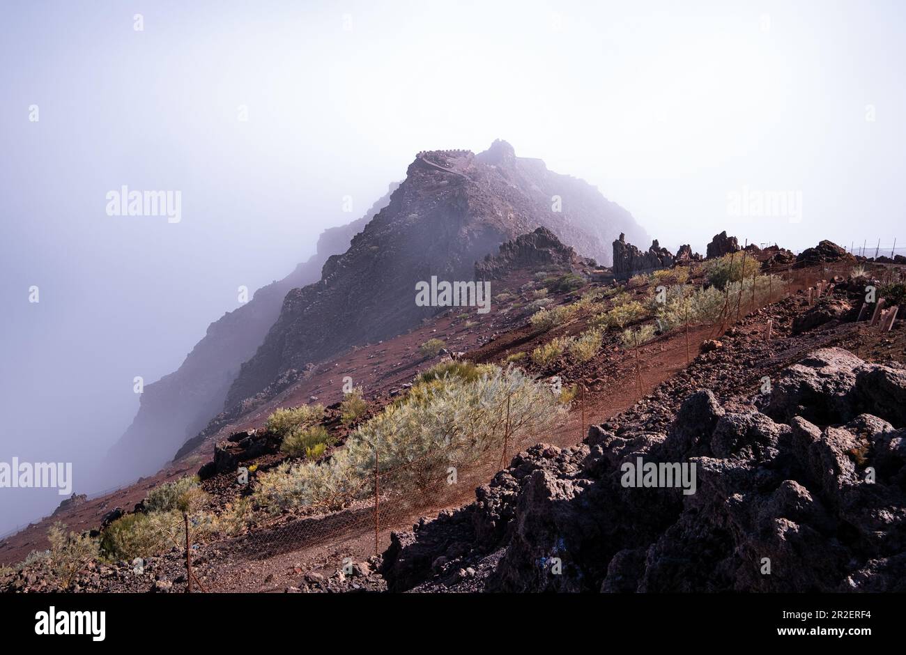Vue de la terrasse d'observation de la Roque de los Muchachos, Caldera de Taburiente, la Palma, îles Canaries, Espagne, Europe Banque D'Images