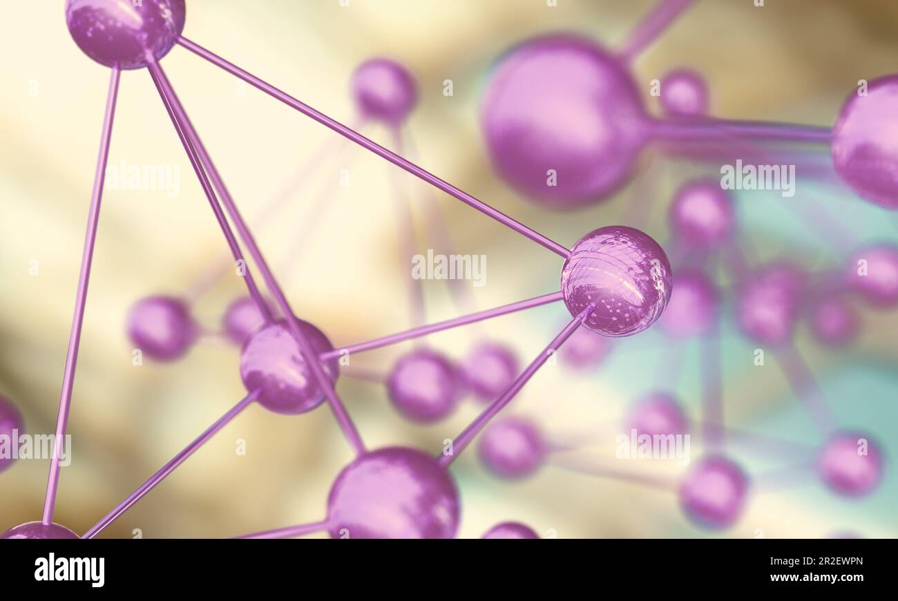 Science et médecine arrière-plan avec des molécules et des atomes.Molecular structures.3d illustration du modèle de molécule. Banque D'Images