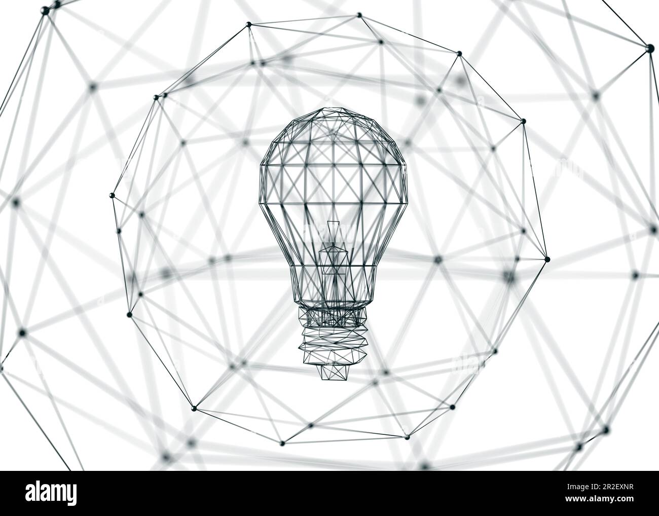 Technologie innovante dans la science et la communication concept.3d illustration.ampoule et concept d'idées et de progrès technologiques. Banque D'Images