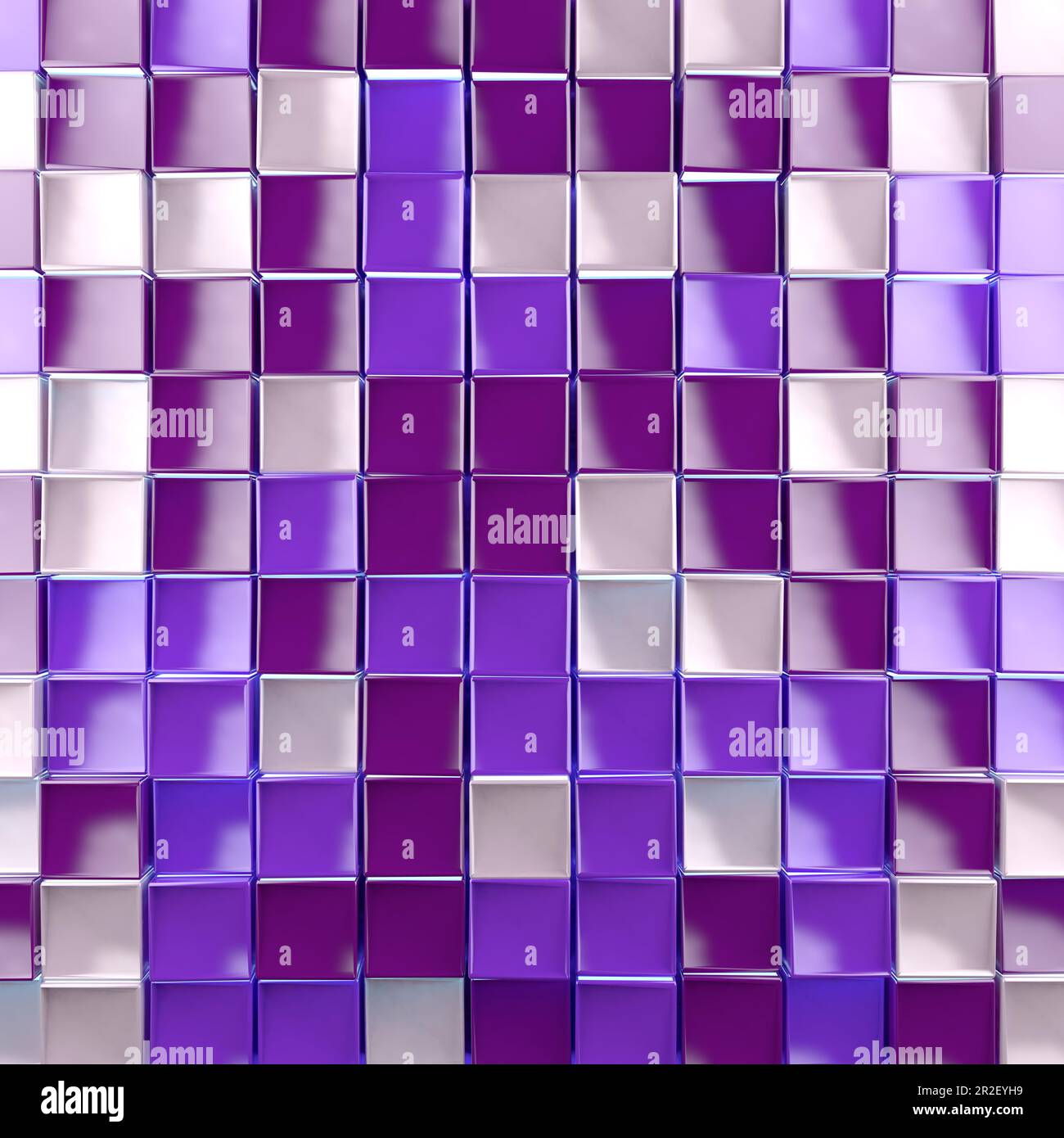 3D Illustration d'une texture abstraite avec des carrés et des cubes. Banque D'Images