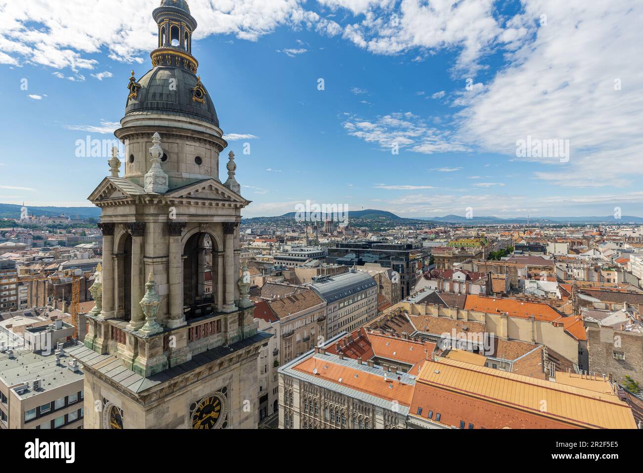 Vue depuis la terrasse d'observation de St. Basilique Saint-Étienne de Budapest, Hongrie Banque D'Images