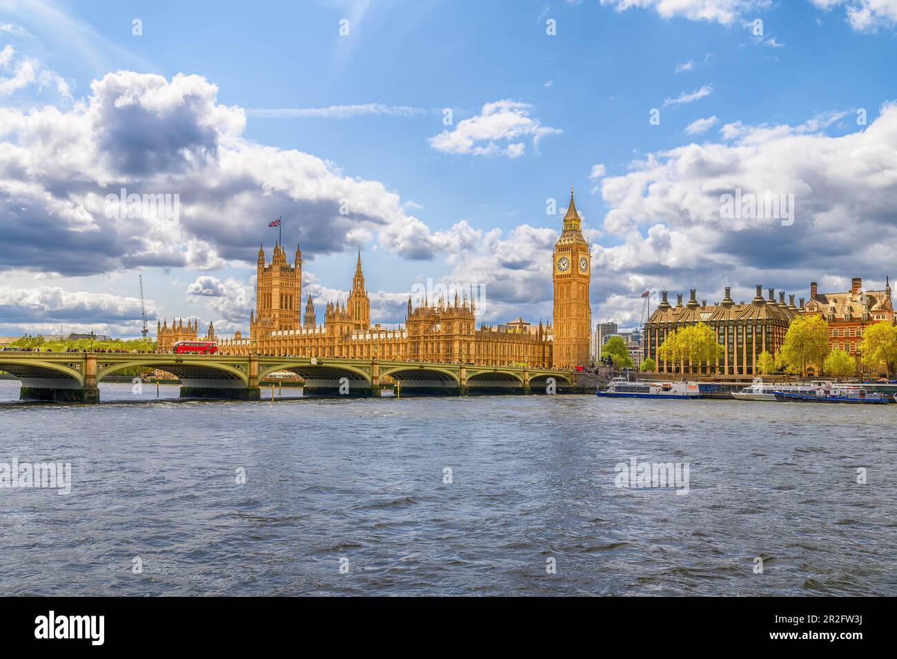 Paysage avec Big Ben et Westminster Palace à Londres, Grande-Bretagne Banque D'Images