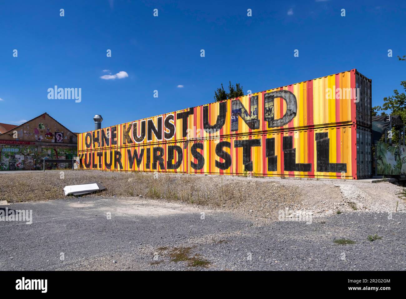 Sans l'art et la culture, il devient calme, les travailleurs culturels protestent dans le Kulturinsel, Stuttgart, Bade-Wurtemberg, Allemagne Banque D'Images
