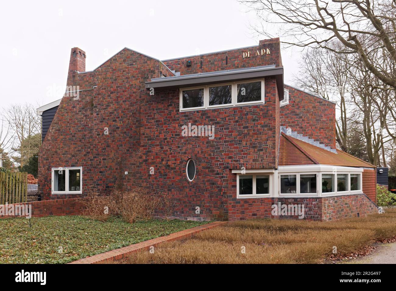 De Ark, villa de 1917, architecture en briques, Meerwijklaan, quartier des villas, Bergen, Province de la Hollande du Nord, pays-Bas Banque D'Images