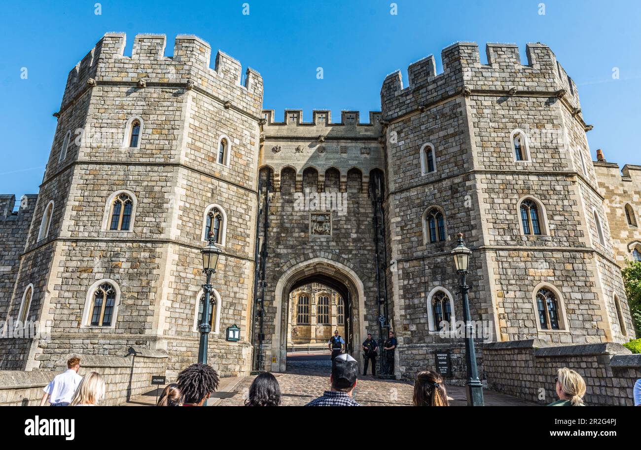 Windsor Castle Henry VIII Gateway à Windsor, Royaume-Uni Banque D'Images