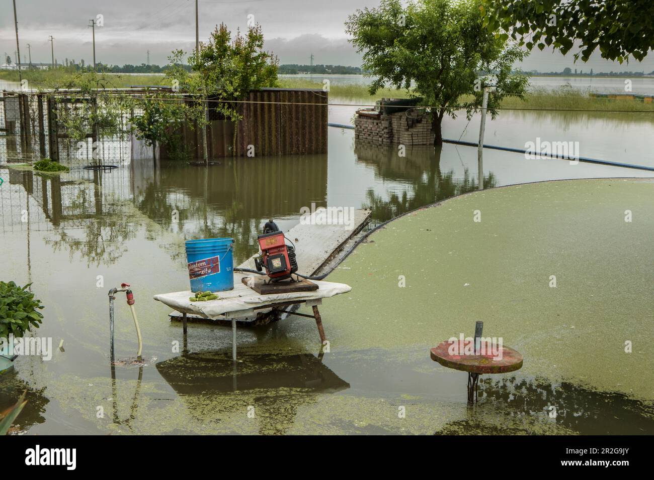 Région de l'Émilie-Romagne, Italie. 19 mai 2023. De fortes pluies ont causé des inondations dans la région italienne du nord de l'Émilie-Romagne photo : inondations dans la province de Ravenne © Piotr Zajac/Alamy Live News Banque D'Images
