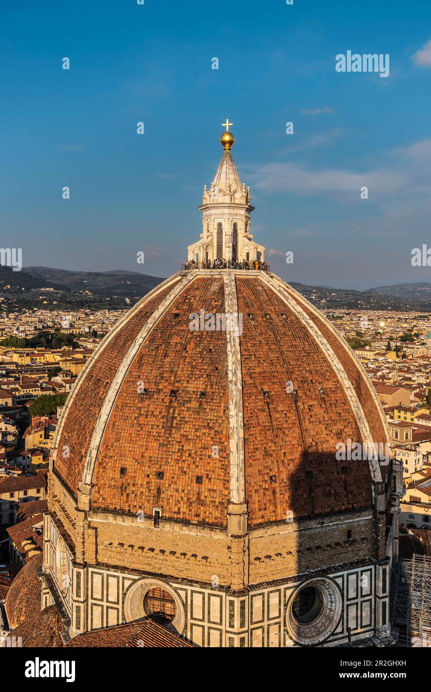 Vue depuis le Campanile du Duomo sur le dôme, Duomo Santa Maria del Fiore, Duomo, Cathédrale, Florence, Toscane, Italie, Europe Banque D'Images