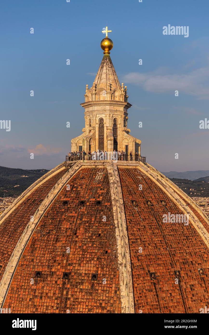 Vue depuis le Campanile du Duomo sur le dôme, Duomo Santa Maria del Fiore, Duomo, Cathédrale, Florence, Toscane, Italie, Europe Banque D'Images