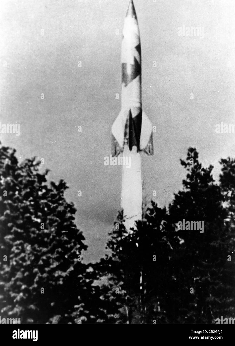 Missile guidé à longue portée allemand V-2 Banque D'Images