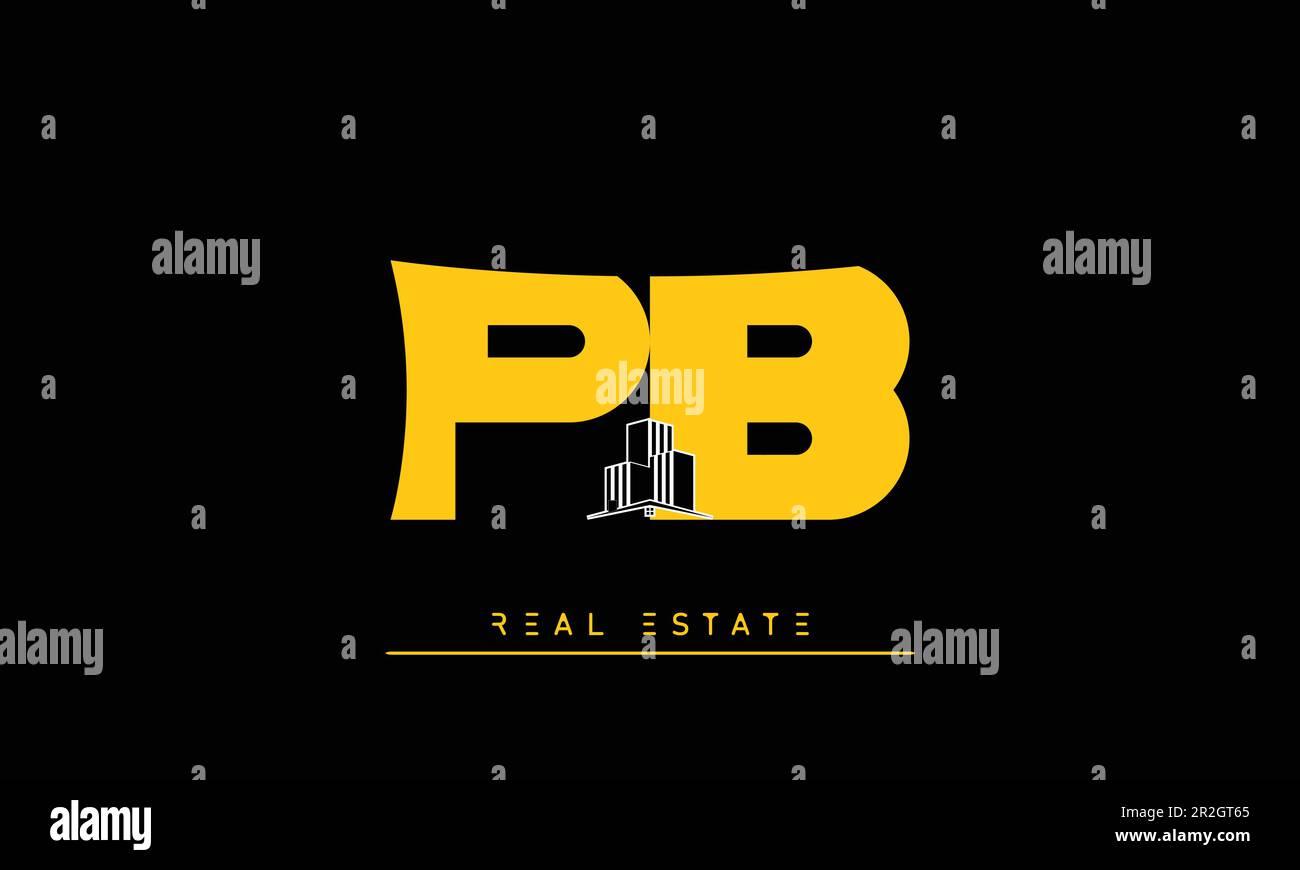 Lettres de l'immobilier moderne Creative logo PB , BP Illustration de Vecteur