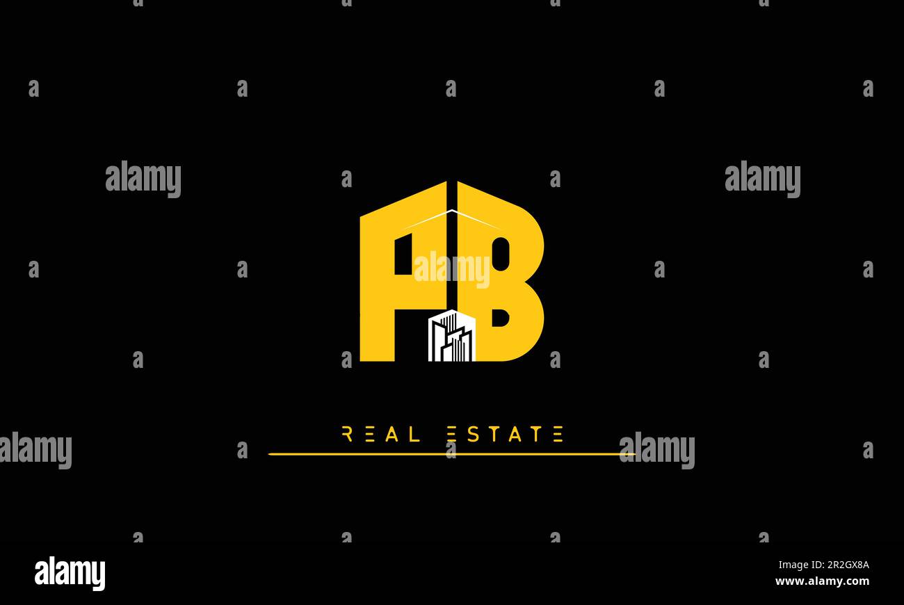 Lettres de l'immobilier moderne Creative logo PB , BP Illustration de Vecteur