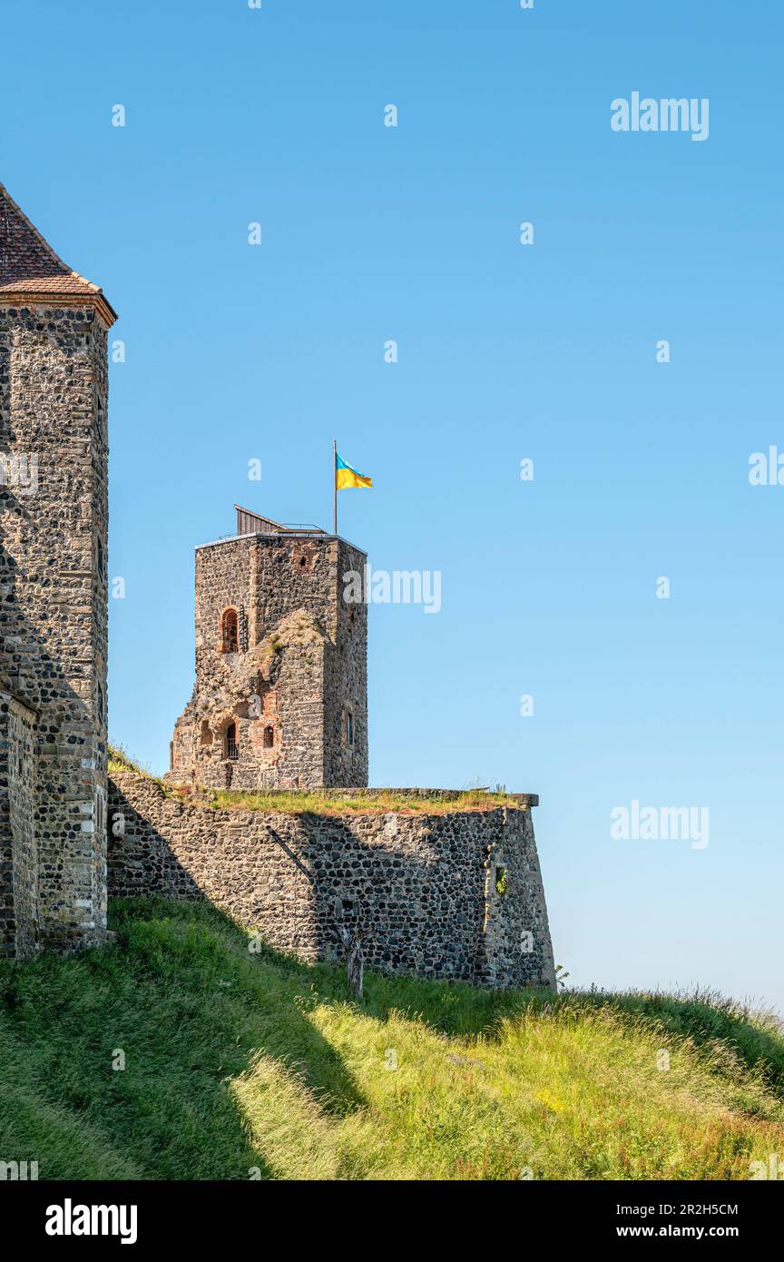 Siebenspitzenturm au château de Stolpen, Saxe, Allemagne Banque D'Images