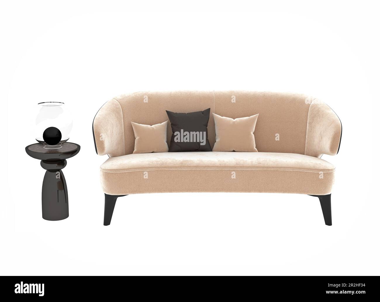 Canapé-lit moderne, rendu 3D Banque D'Images