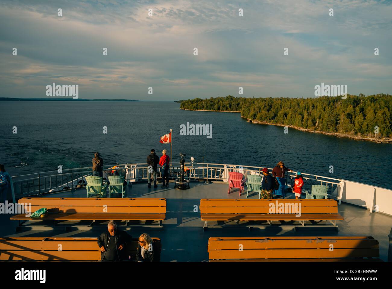 South Baymouth, on, Canada-juillet 2022 -le traversier Chi-Cheemaun arrive à South Baymouth depuis Tobermory. Photo de haute qualité Banque D'Images