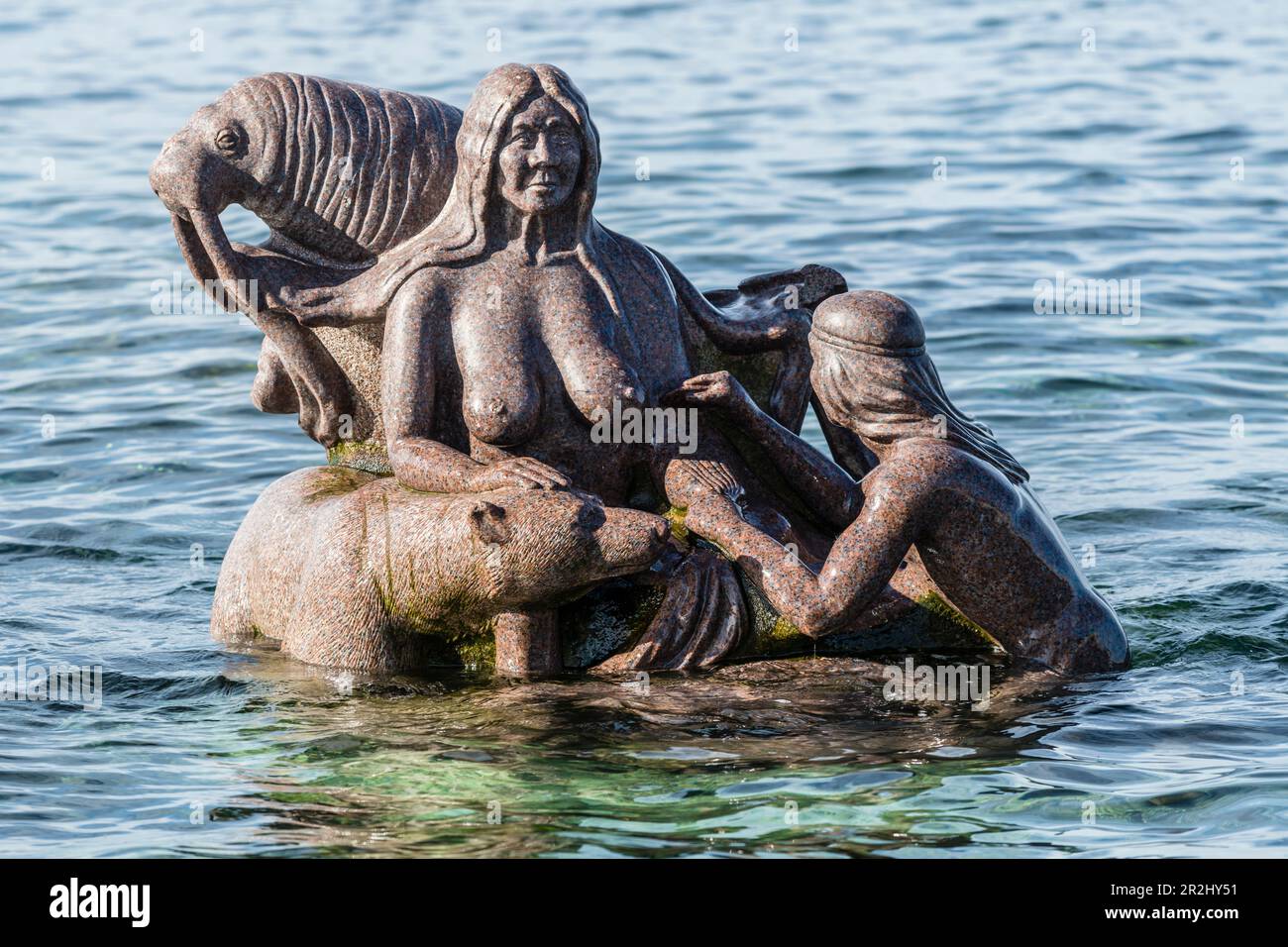 Sculpture de Sedna, déesse inuit de la mer, Nuuk, Groenland Banque D'Images