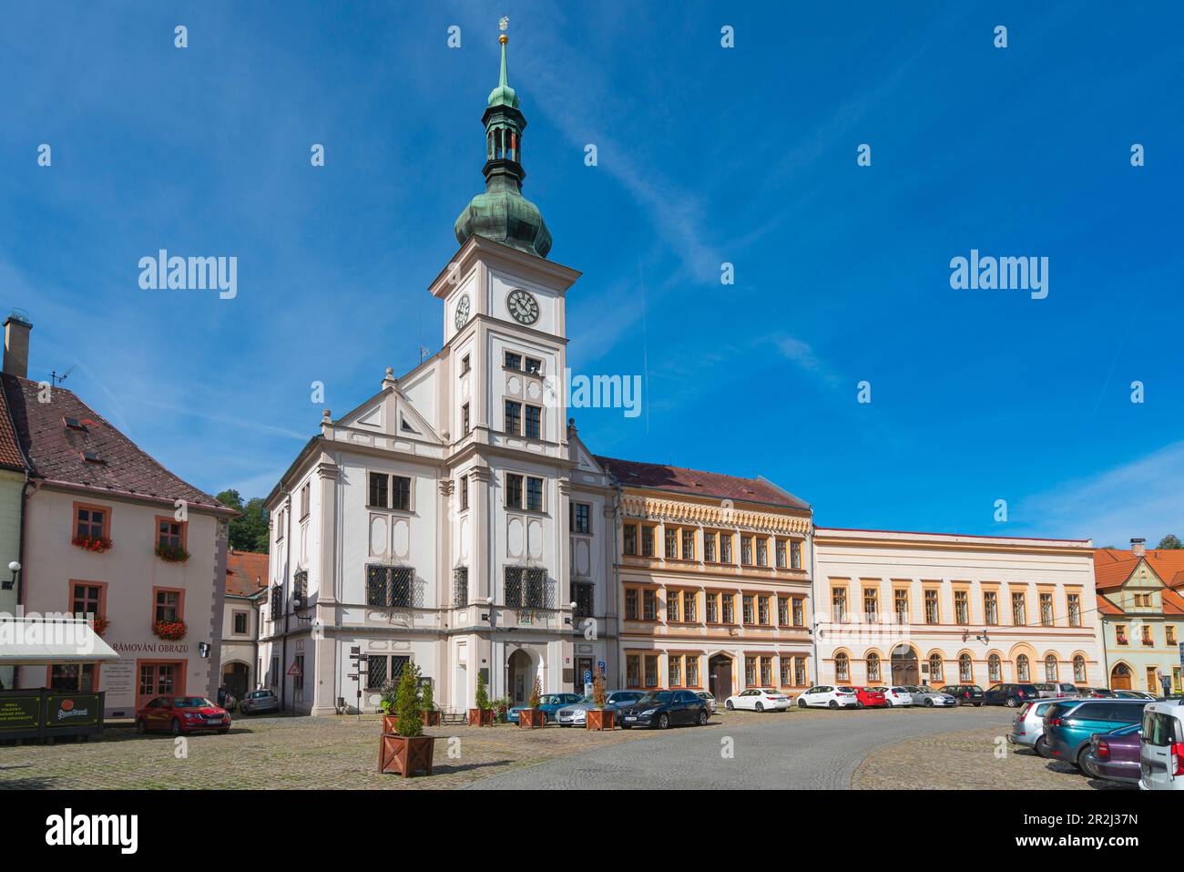 Hôtel de ville, place du marché (place Masaryk TG), Loket, République Tchèque (Tchéquie), Europe Banque D'Images