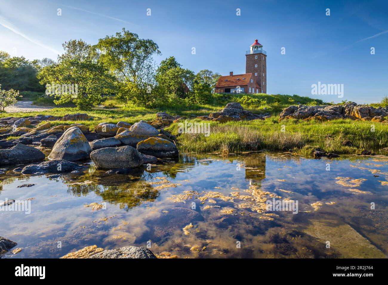 Phare de Svaneke sur Bornholm, Danemark Banque D'Images