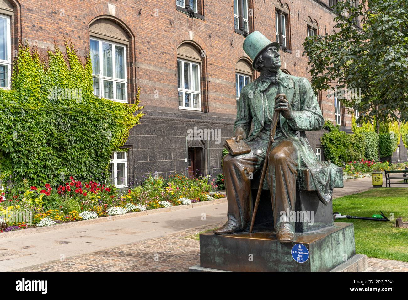 Statue de Hans Christian Andersen sur le boulevard HC Andersens Copenhague, Danemark, Europe Banque D'Images