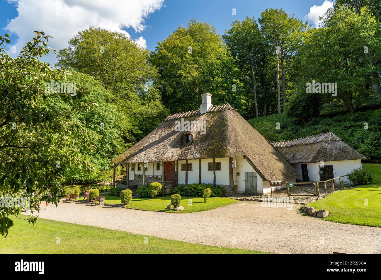 Schweizerhytten, la Maison suisse à l'entrée du parc, Château de Liselund, île de mon, Danemark, Europe Banque D'Images