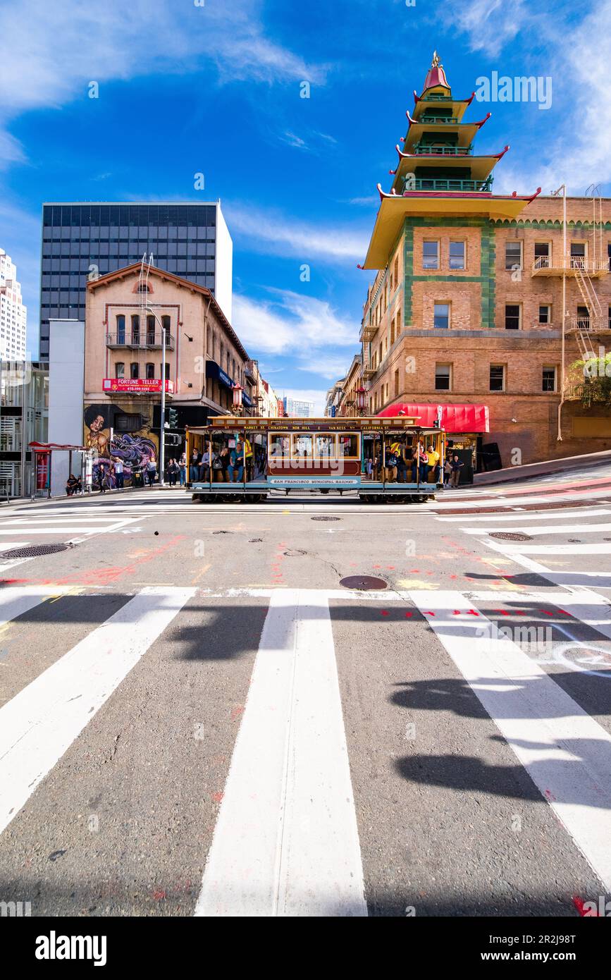 Tramway municipal emblématique de San Francisco. Banque D'Images