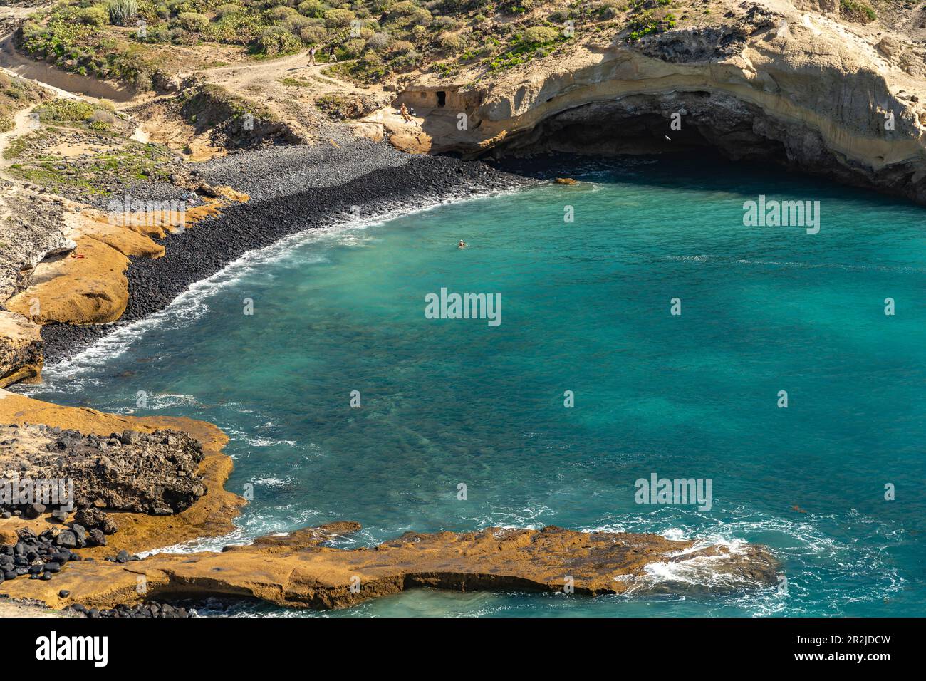 Black Beach à Costa Adeje, Tenerife, Iles Canaries, Espagne Banque D'Images