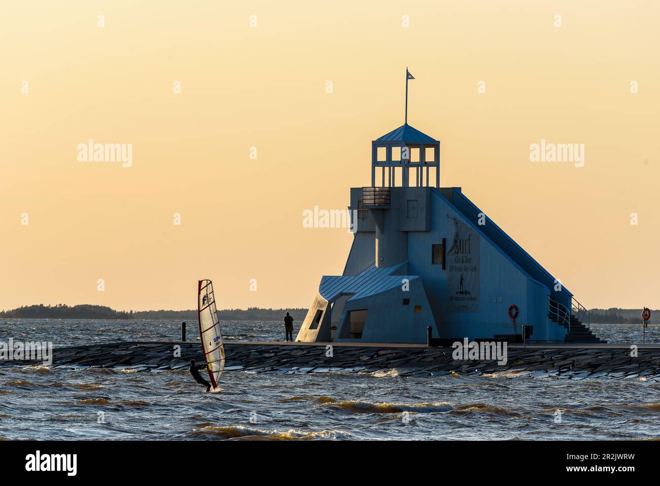 Nallikari, plage de la ville d'Oulus à Oulo, Oulo, Finlande Banque D'Images