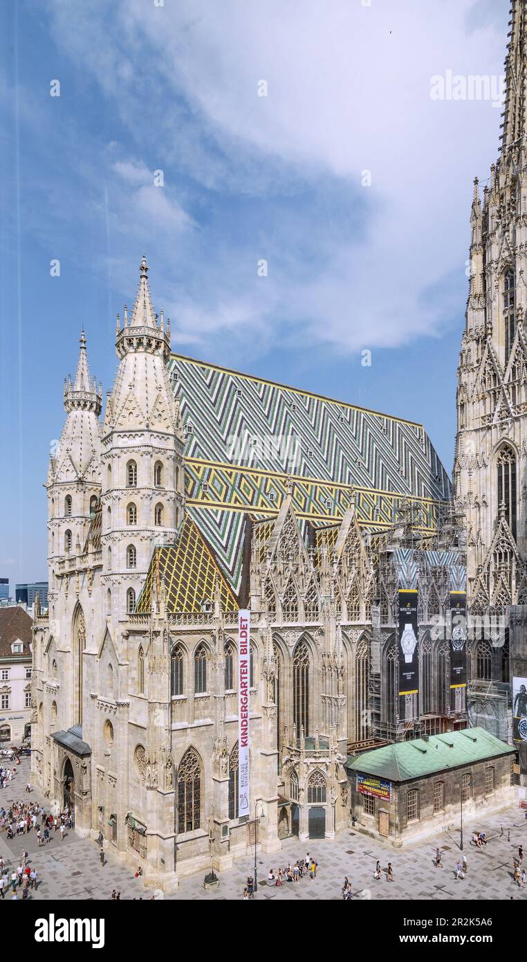 Vienne, Stephansplatz, St. Vue sur la cathédrale de Stephen, Haas House Banque D'Images