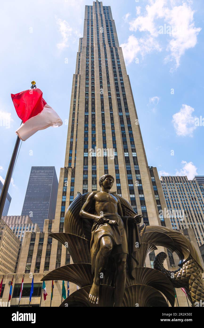 New York City, Manhattan, Midtown, Rockefeller Center, General Electric Building Banque D'Images