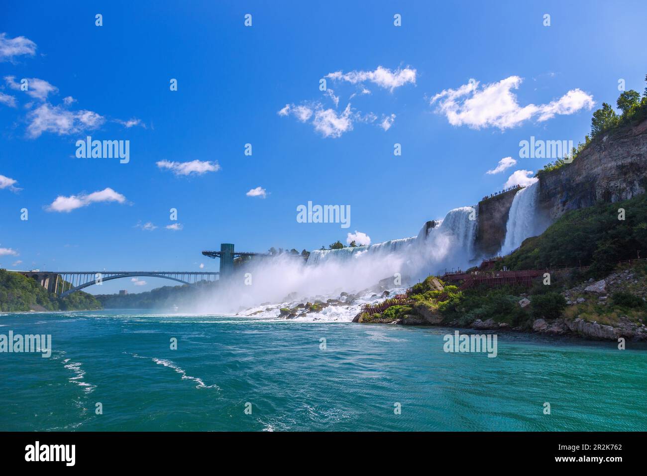 Niagara Falls, Rainbow Bridge, Tour d'observation, American Falls, Bridal Veil Falls, Terrapin point Banque D'Images