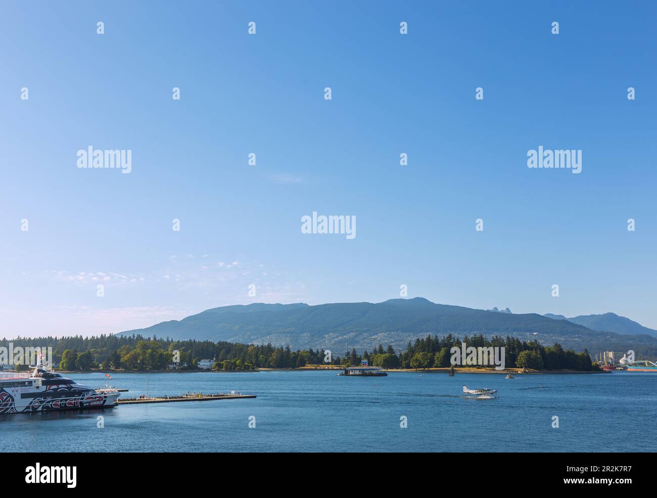 Vancouver, parc Stanley, montagnes Coast, vue de Canada place Banque D'Images