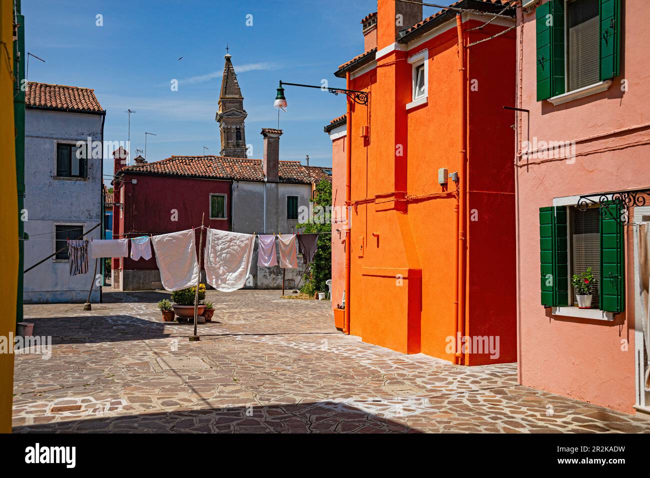Maisons colorées à Burano Venise italie Banque D'Images