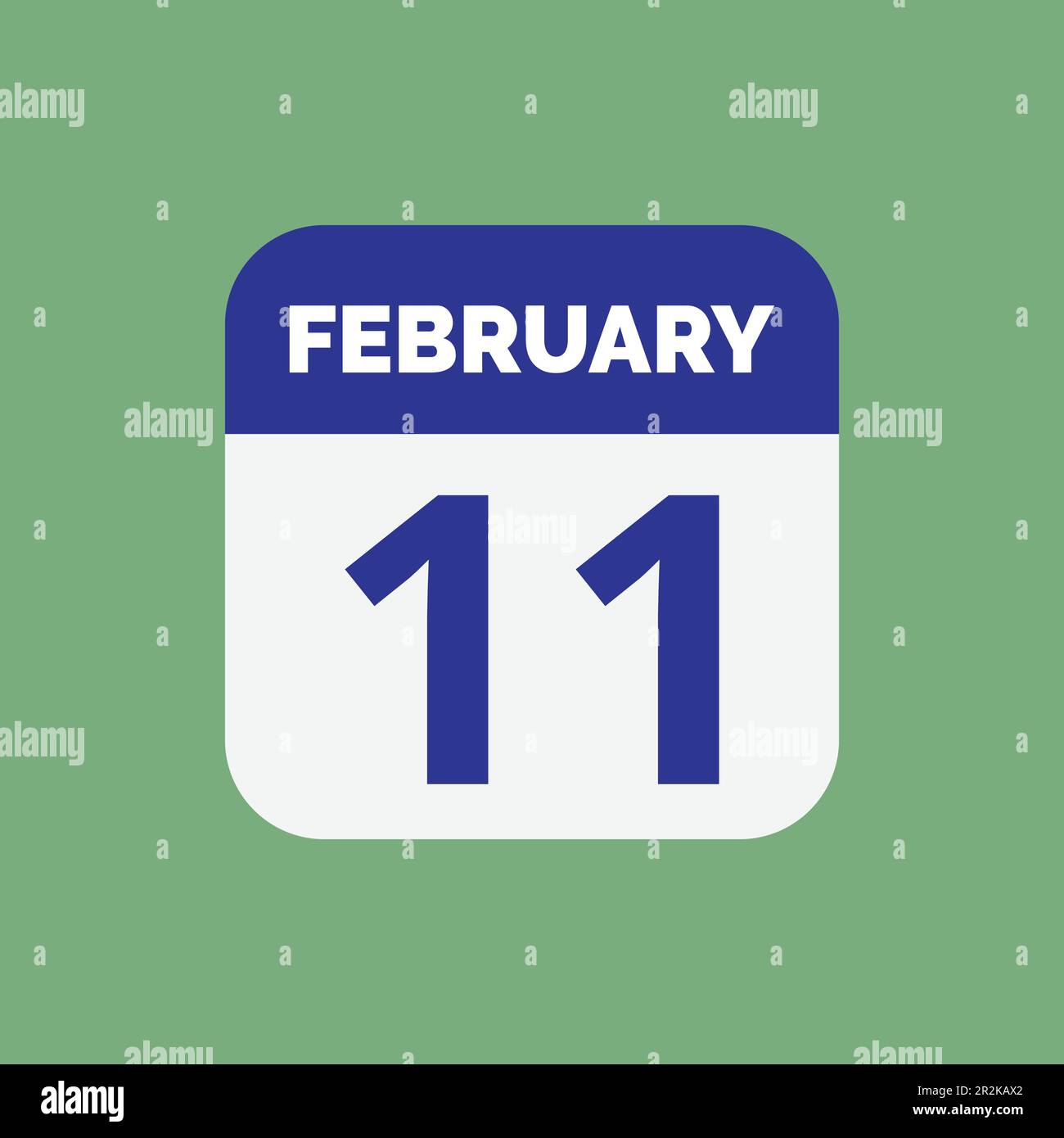 February 11 calendar icon vector flat illustration Banque de photographies et d'images à haute résolution - Alamy